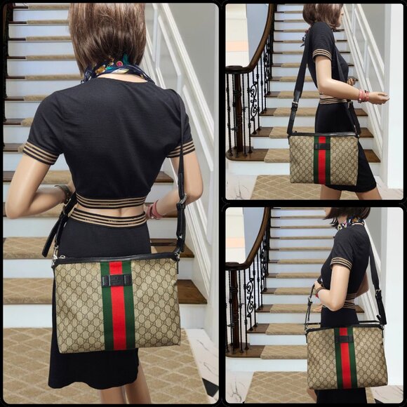 Gucci Beige Supreme Web Crossbody - Picture 17 of 17